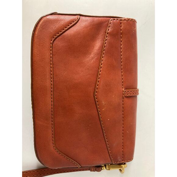 MARC BY MARC JACOBS BURNT ORANGE, BROWN LEATHER WRISTLET - Picture 5 of 16